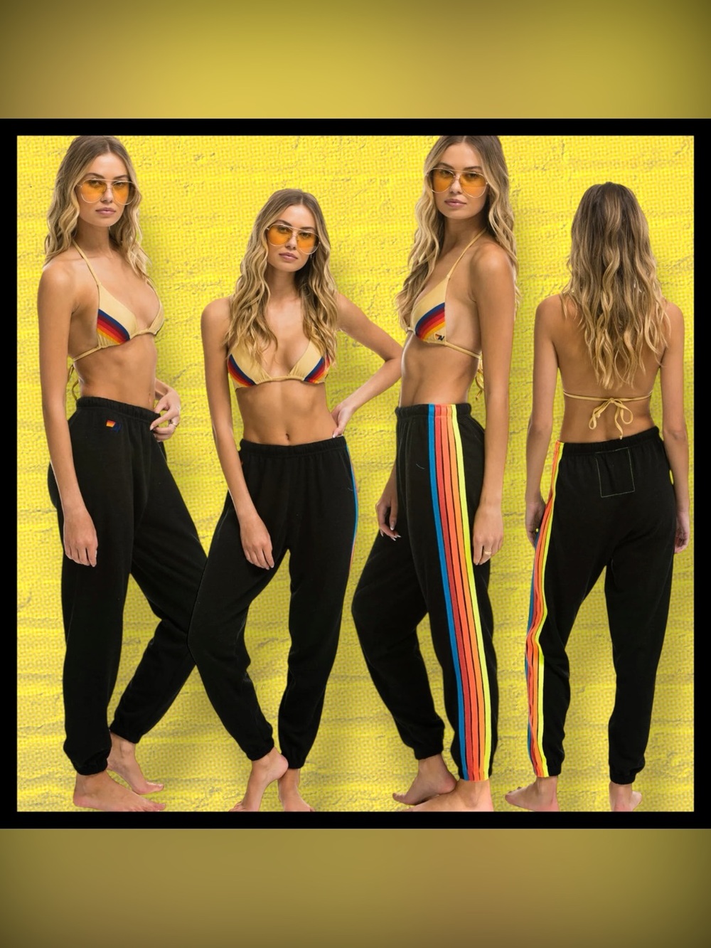 5 Stripe Sweatpant in Black & Neon Rainbow
AVIATOR NATION